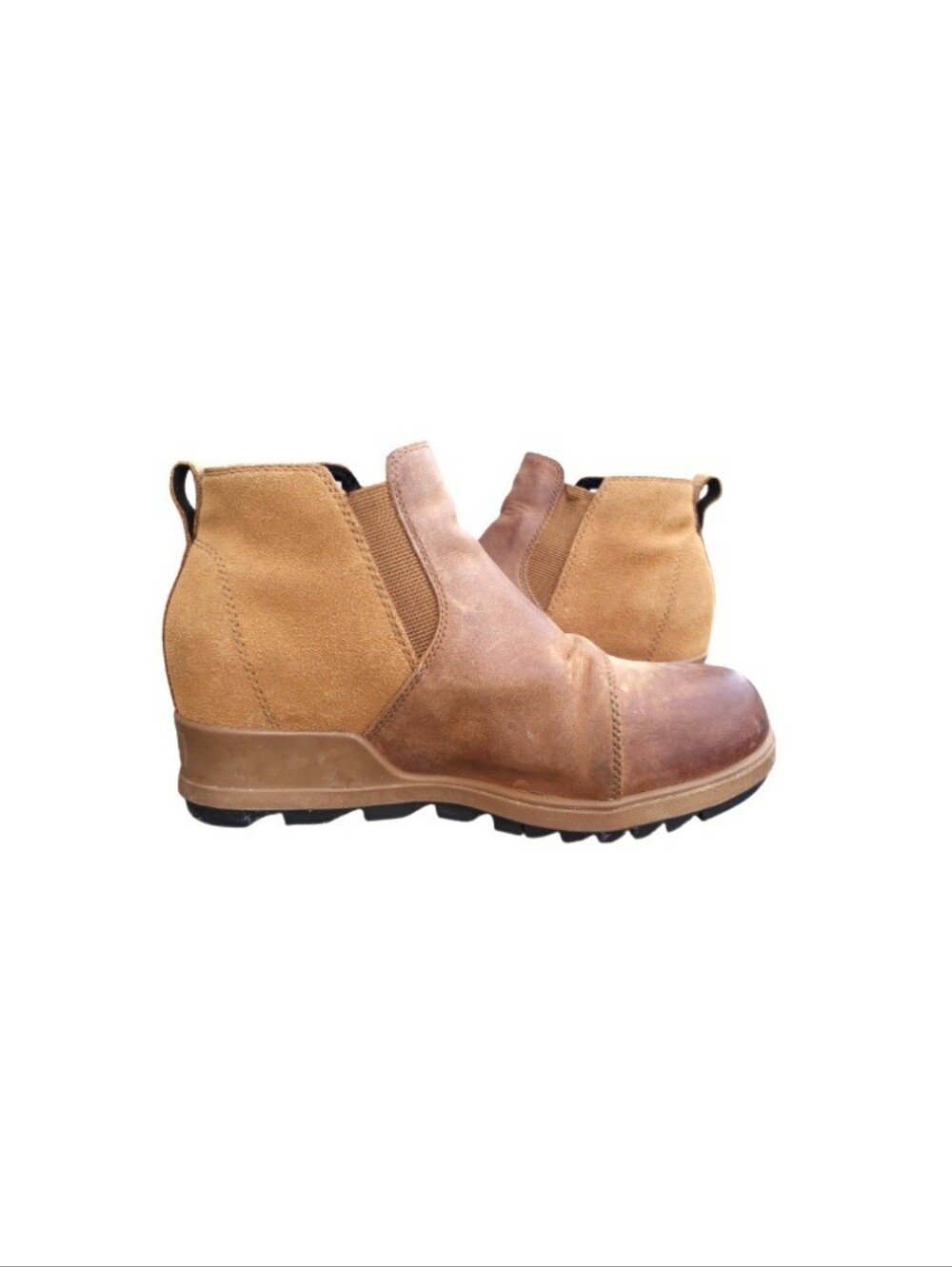 Sorel Evie II Wedge Waterproof Brown Leather Ankle Chelsea Boot Outdoor Women 8 - Picture 2 of 12